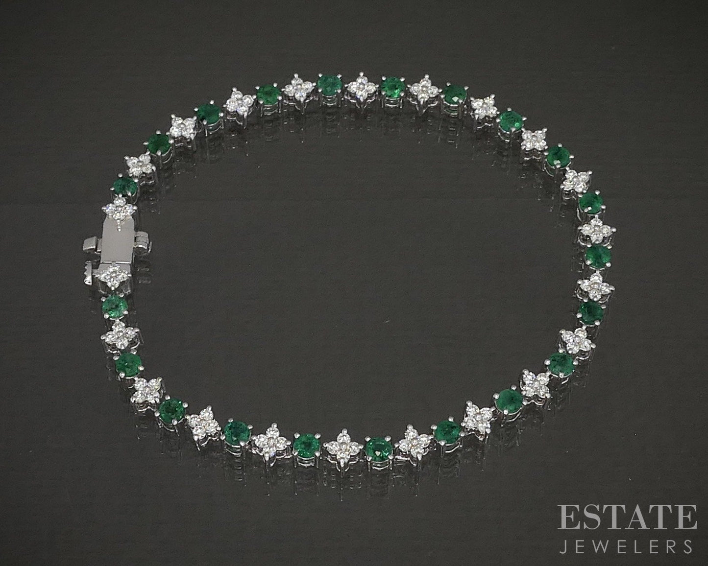 10k White Gold Ruby & Lab Diamond Tennis Bracelet p22455