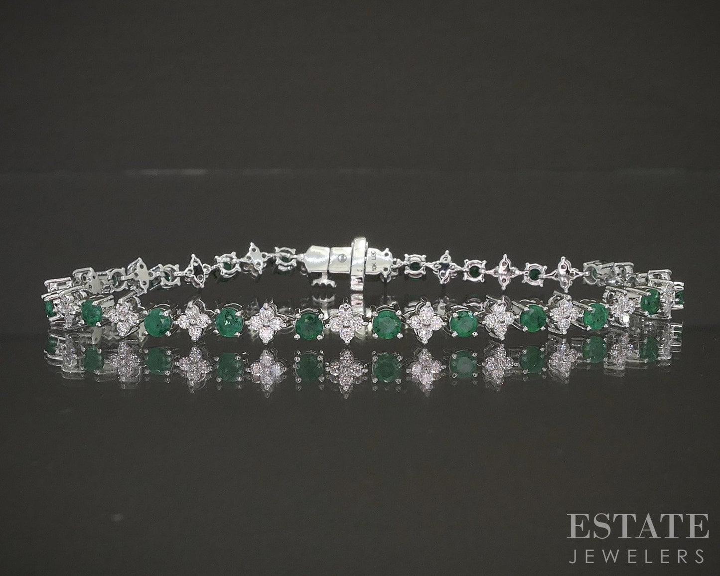 10k White Gold Ruby & Lab Diamond Tennis Bracelet p22455