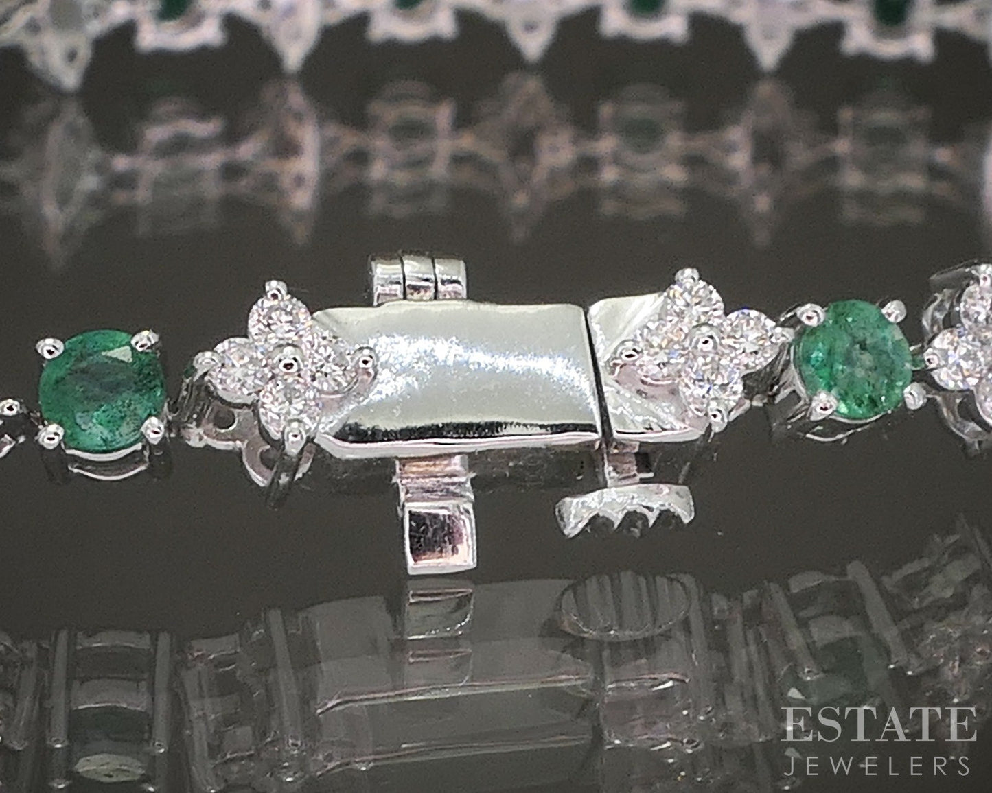 10k White Gold Ruby & Lab Diamond Tennis Bracelet p22455