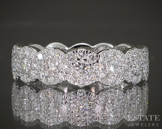 10K White Gold 1.41ctw Lab Diamond Pave Band Ring p22526