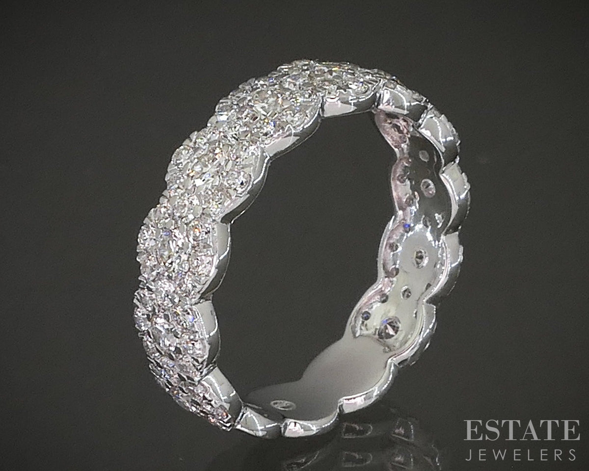 10K White Gold 1.41ctw Lab Diamond Pave Band Ring p22526
