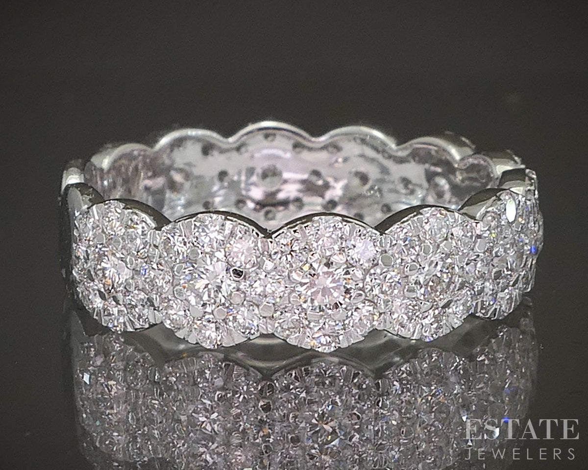 10K White Gold 1.41ctw Lab Diamond Pave Band Ring p22526