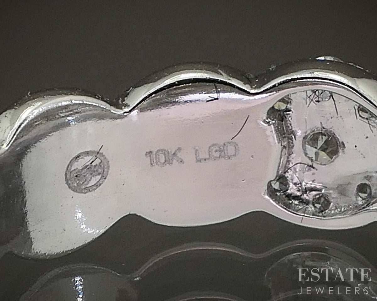 10K White Gold 1.41ctw Lab Diamond Pave Band Ring p22526