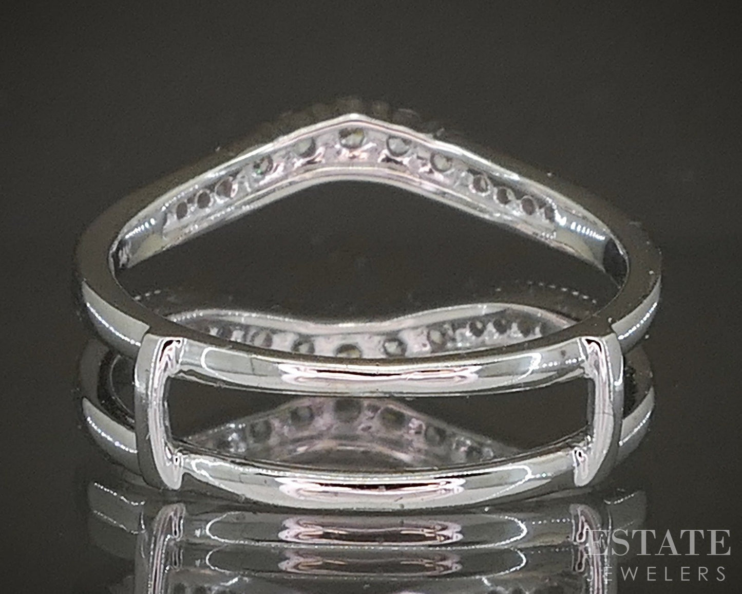 14k White Gold .33ctw Natural Diamond Ring Jacket Guard p22544