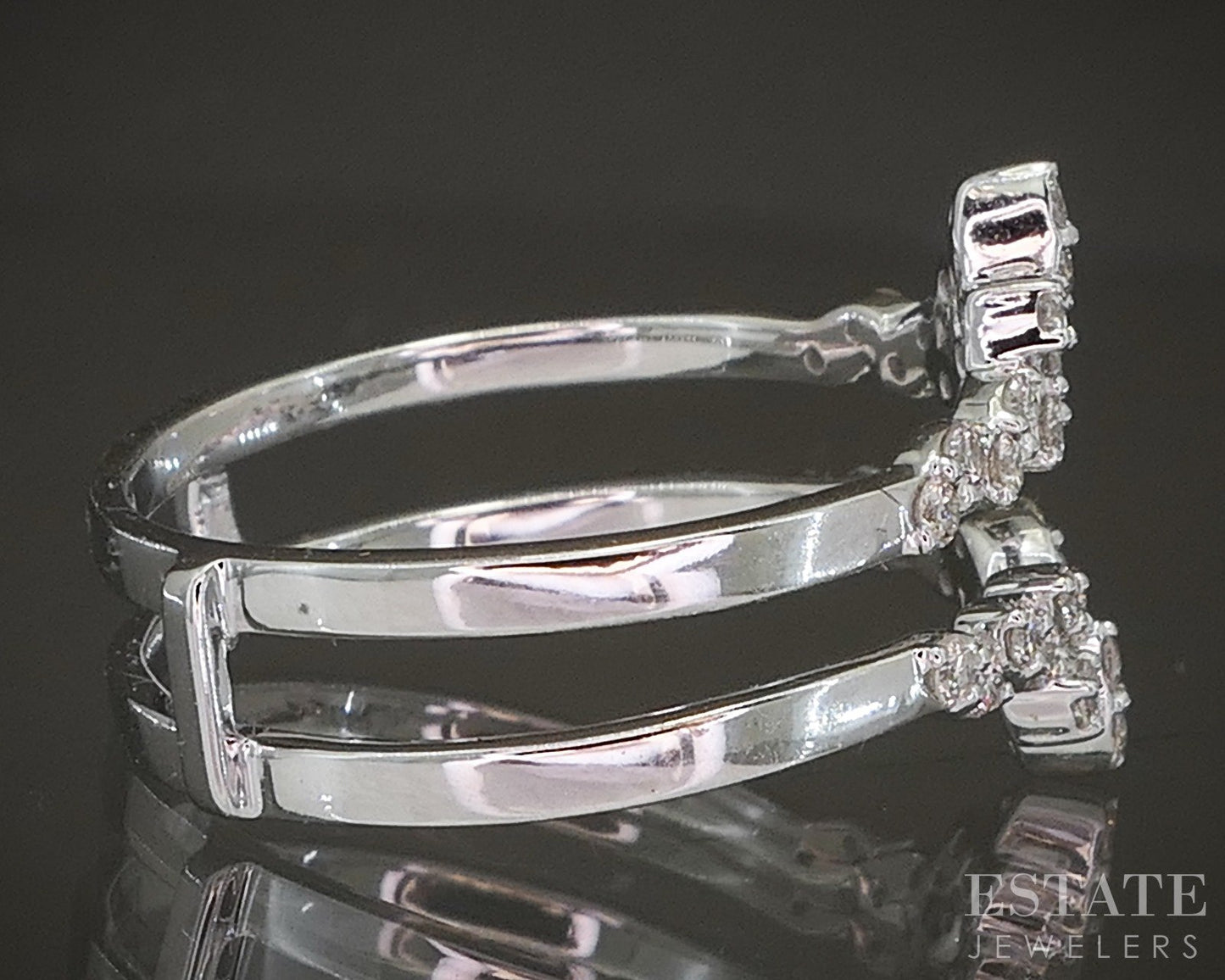 14k White Gold .33ctw Natural Diamond Ring Jacket Guard p22542