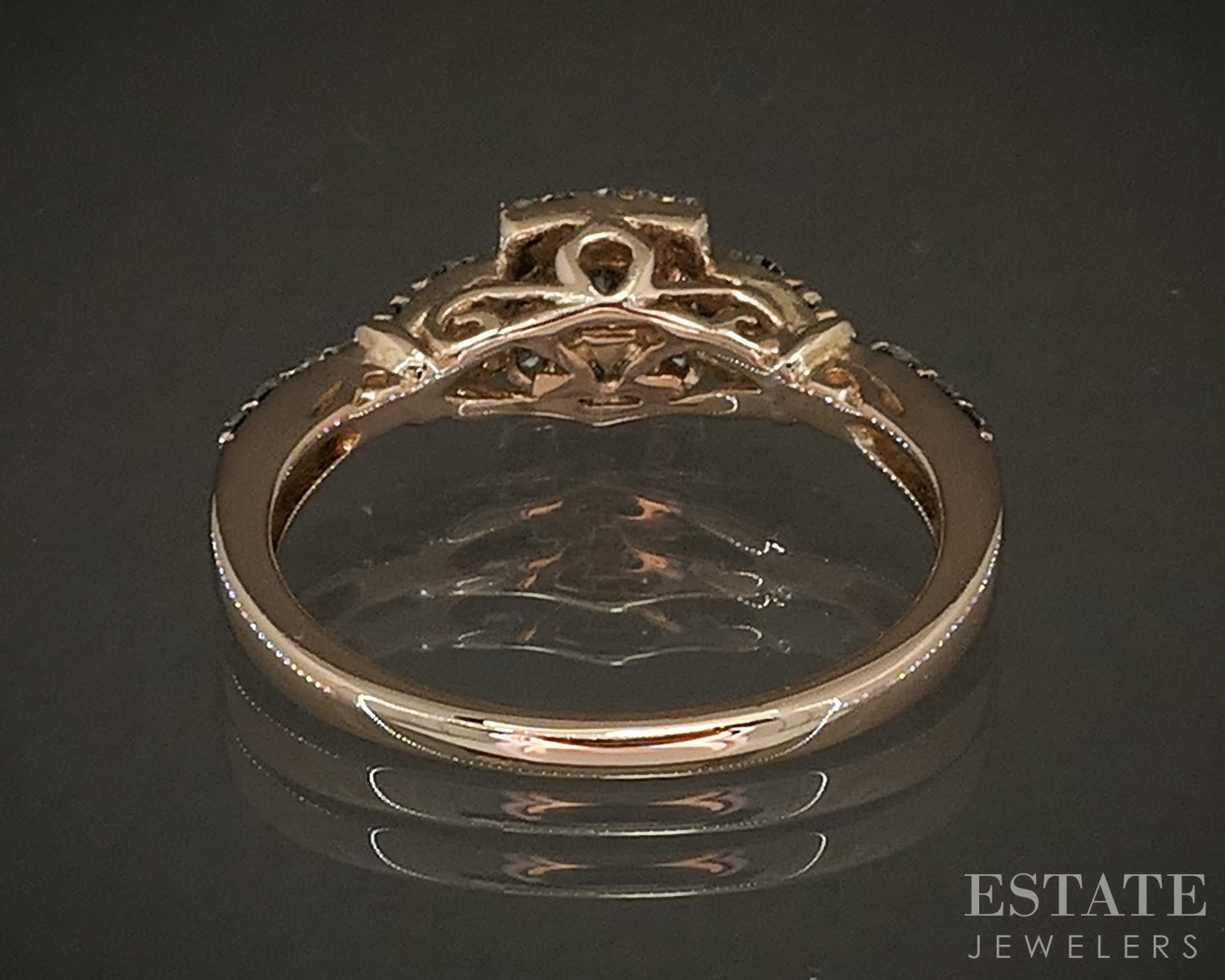14k Strawberry Gold LeVian Natural .42ctw Diamond Engagement Ring 2.7g p18594