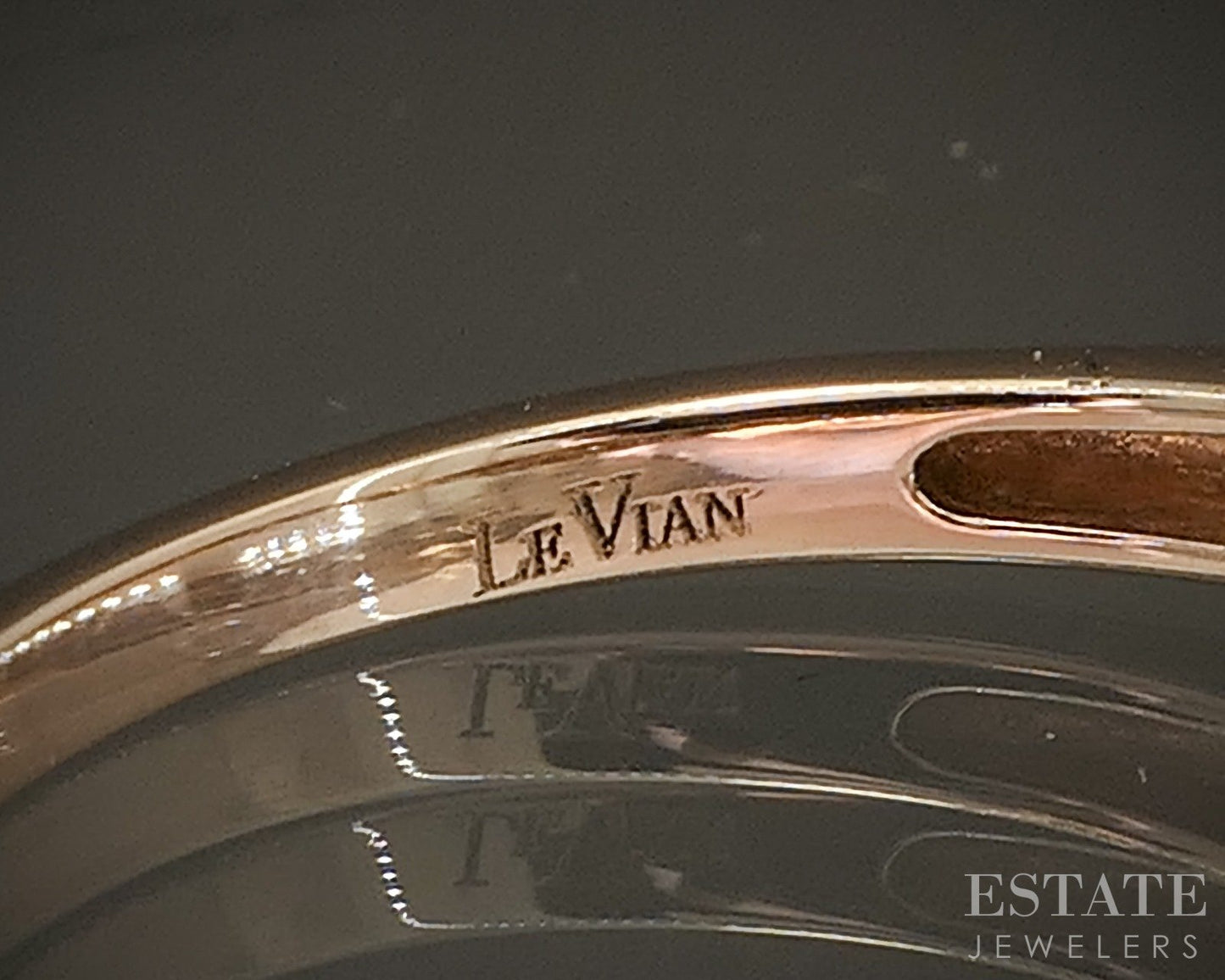 14k Strawberry Gold LeVian Natural .42ctw Diamond Engagement Ring 2.7g p18594