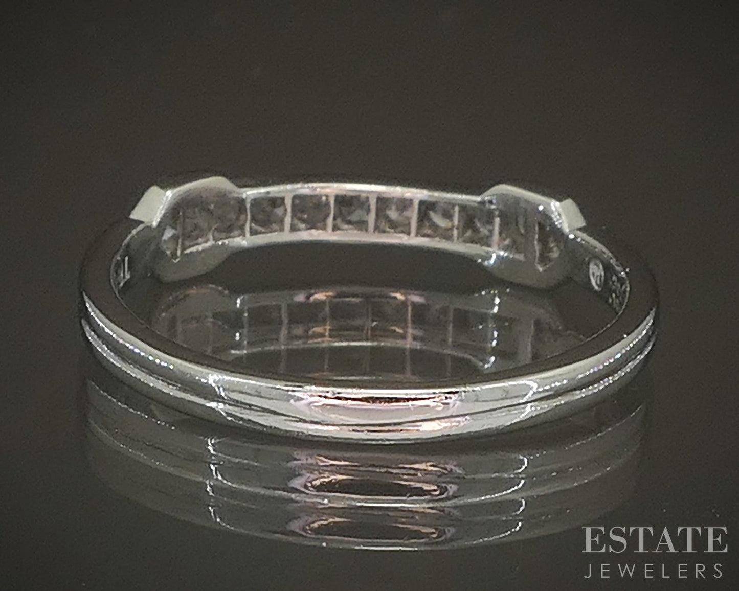 Antique Platinum Single Cut Natural .09ctw Diamond Ladies Wedding Band p18473