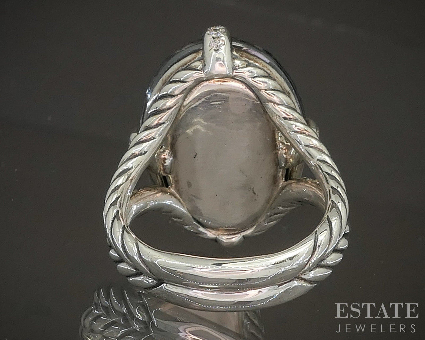 Sterling David Yurman Gray Orchid Hematite & Diamond Chatelaine Ring 9g p18291