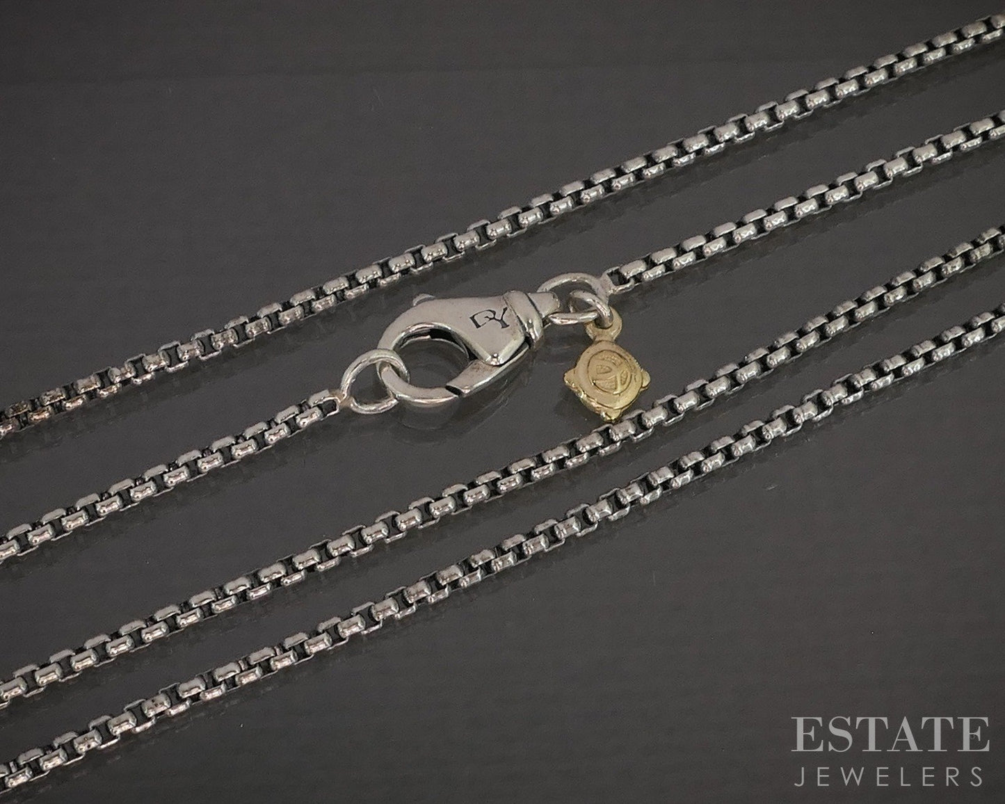 14k & Sterling David Yurman 1.5mm Rounded Box Chain Necklace 7.9g 22"L p18293