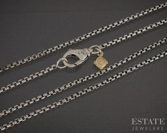 14k & Sterling David Yurman 1.5mm Rounded Box Chain Necklace 7.9g 22"L p18293