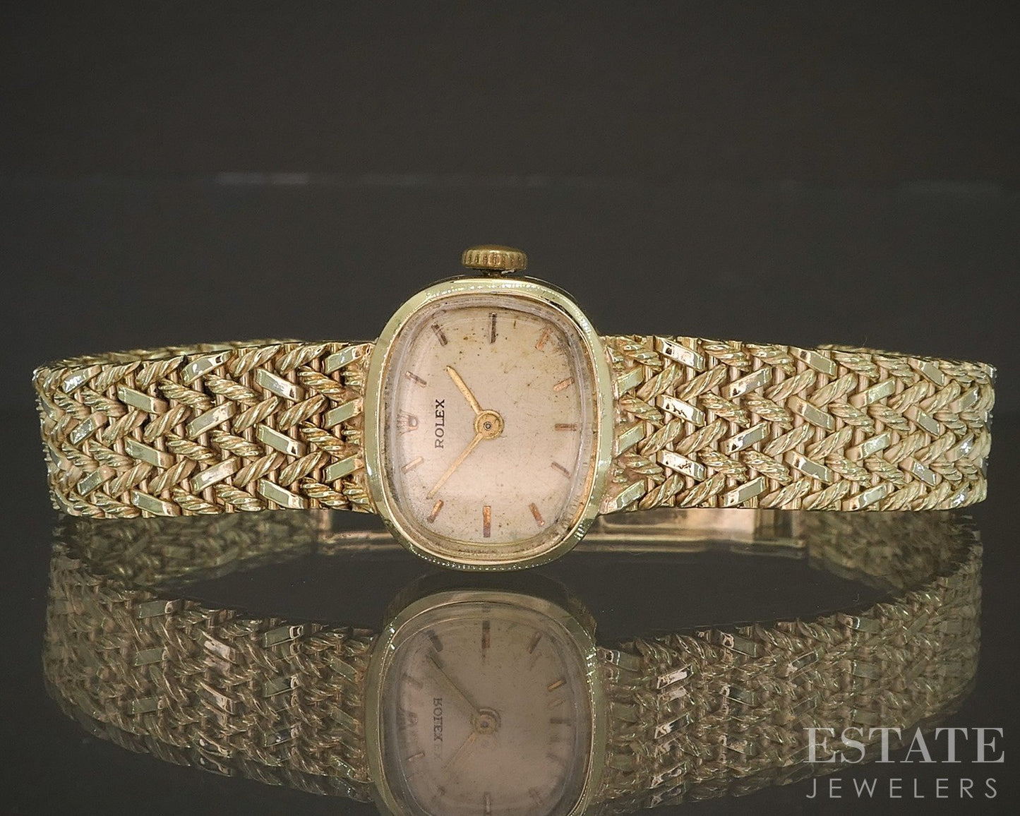 Vintage 1950s Rolex Cal. 1400 14k Yellow Gold Ladies Dress Watch 27g p20332