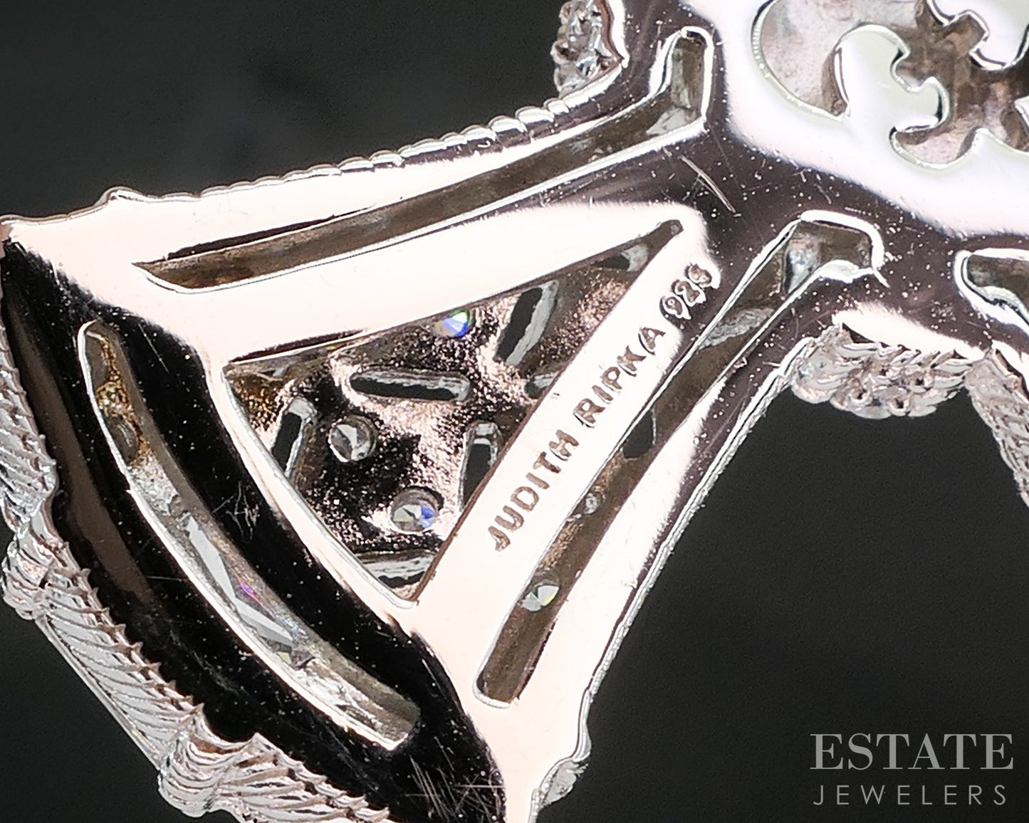 Sterling Silver Judith Ripka CZ Maltese Cross Ladies Pendant 16.6g p22703