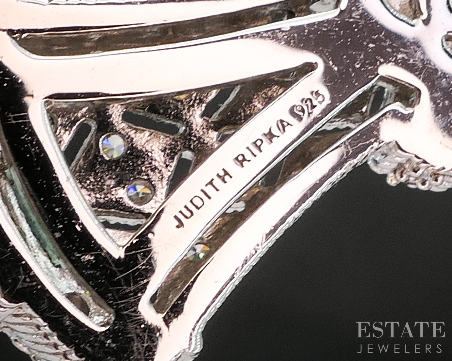 Sterling Silver Judith Ripka Emerald & CZ Maltese Cross Pendant 16g p22704