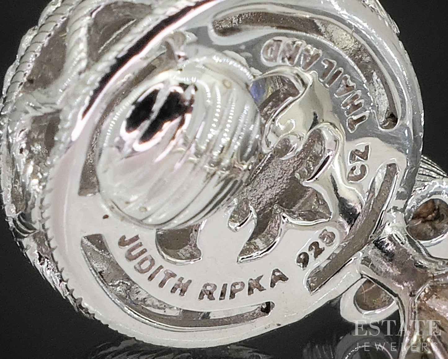 Sterling Silver Judith Ripka CZ Cable Clip On Button Earrings 8.4g p22709