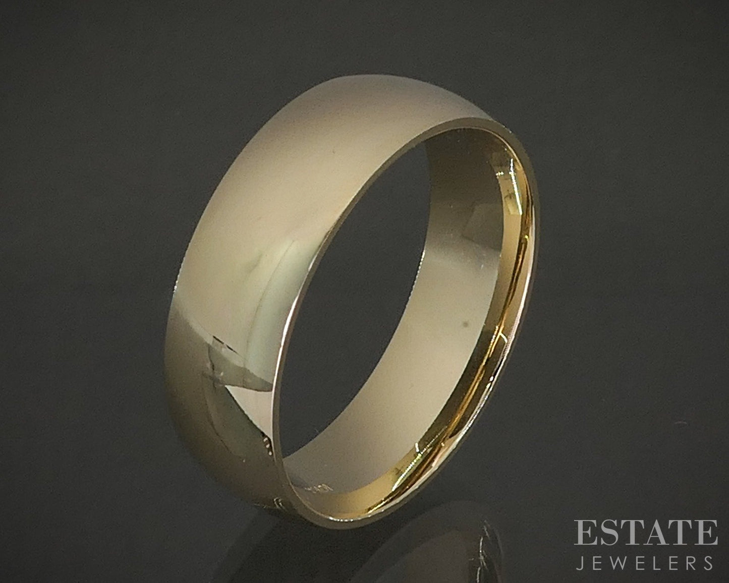 10k Yellow Gold 7mm Smooth Comfort Fit Mens Wedding Band 7.2g p22688