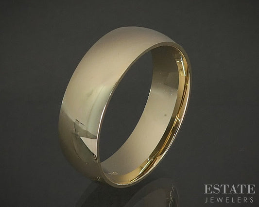 10k Yellow Gold 7mm Smooth Comfort Fit Mens Wedding Band 7.2g p22688