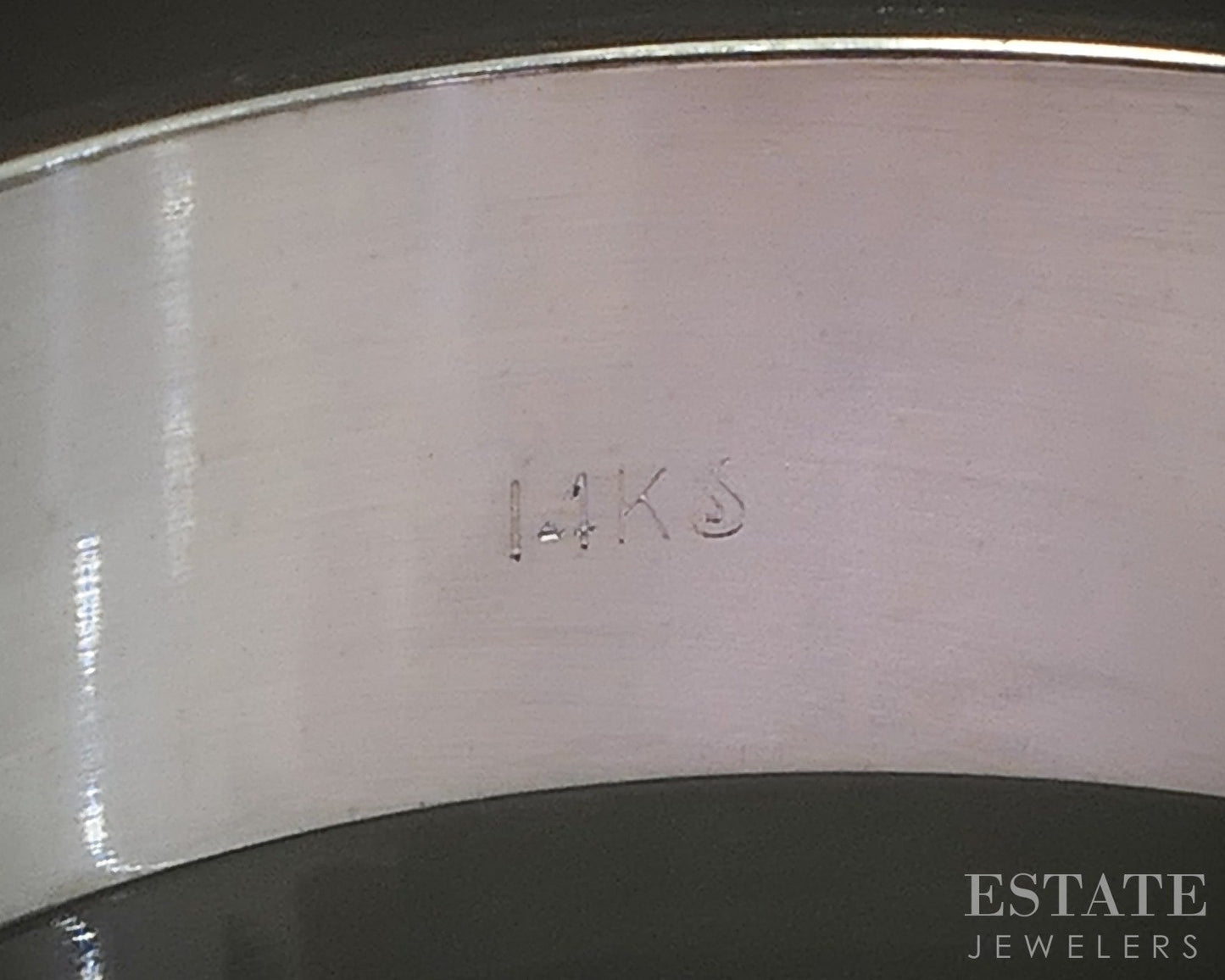 14k White Gold 6mm Brushed Bevel Mens Wedding Band 5.5g p22689
