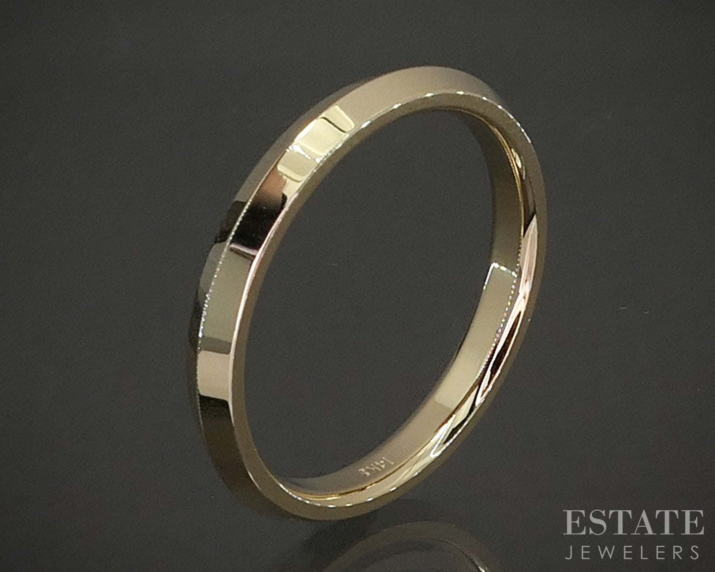 14k Yellow Gold 3mm Smooth Knife Edge Mens Wedding Band 3.8g p22687