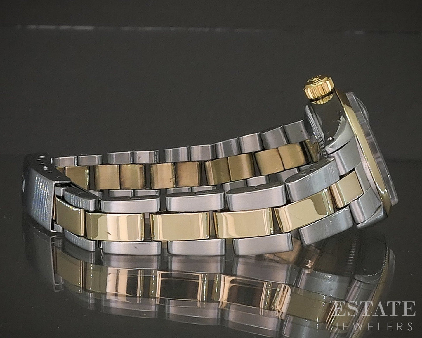1971 Rolex Oyster Perpetual Date 6919 Two Tone Roman 24mm Ladies Watch p21886
