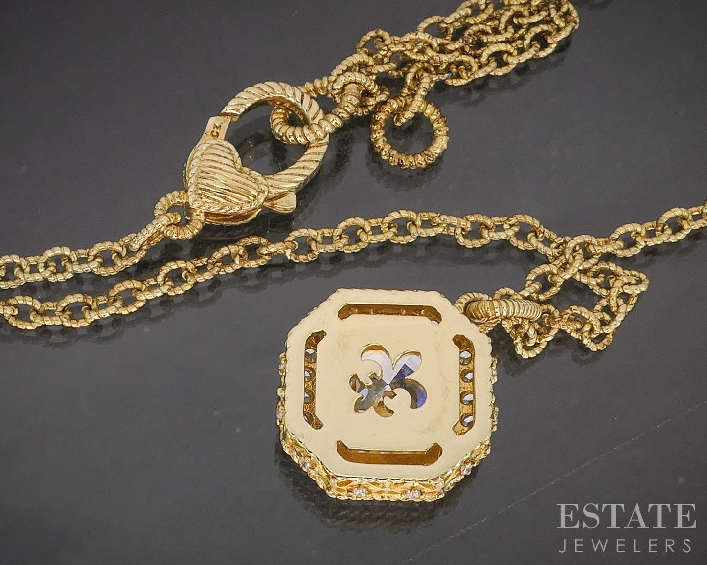 Sterling Judith Ripka CZ Halo Cable Chain Necklace 12.3g 20"L p22808