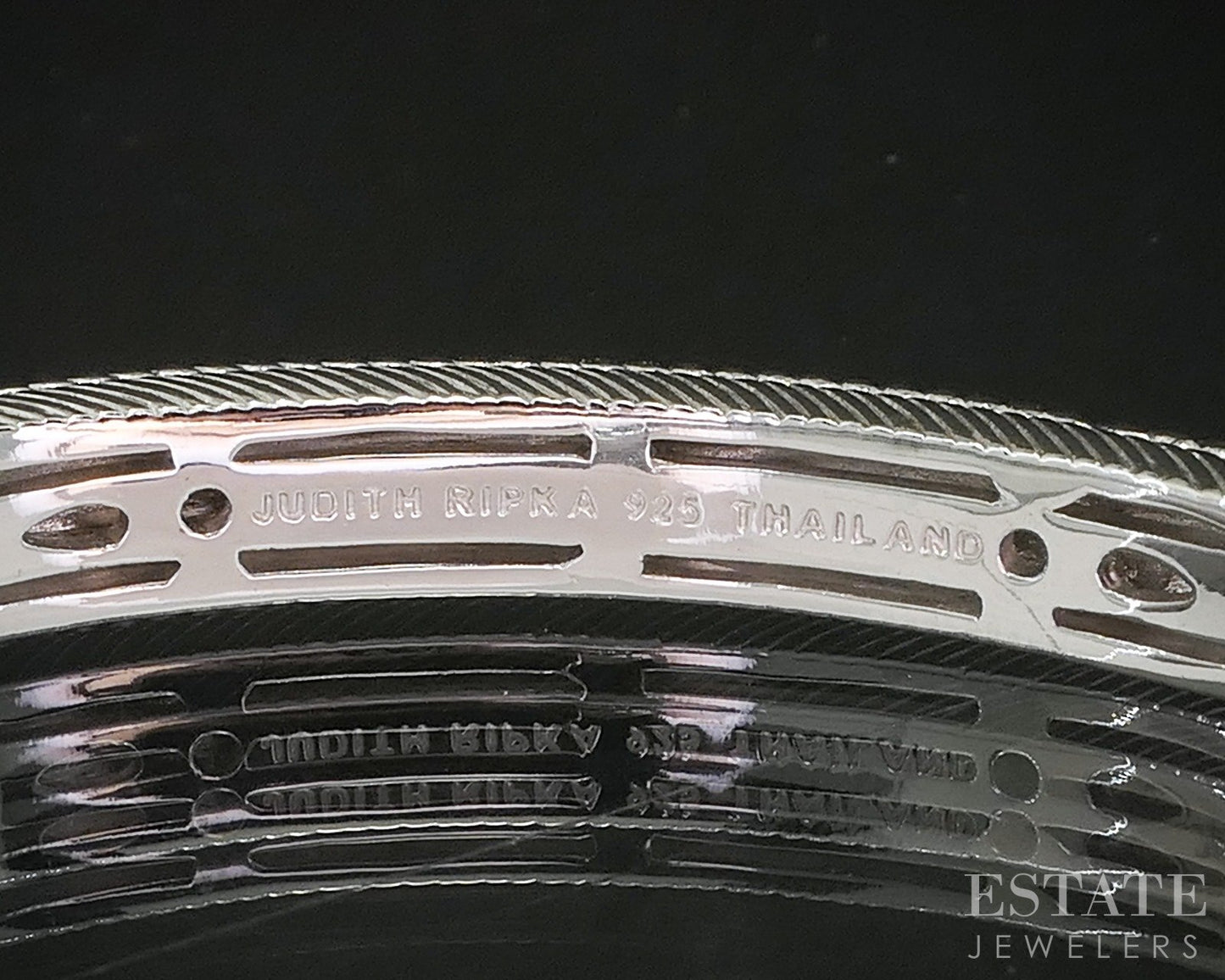 Sterling Judith Ripka Twisted Cable Hinged Cuff Bracelet 28g p22817