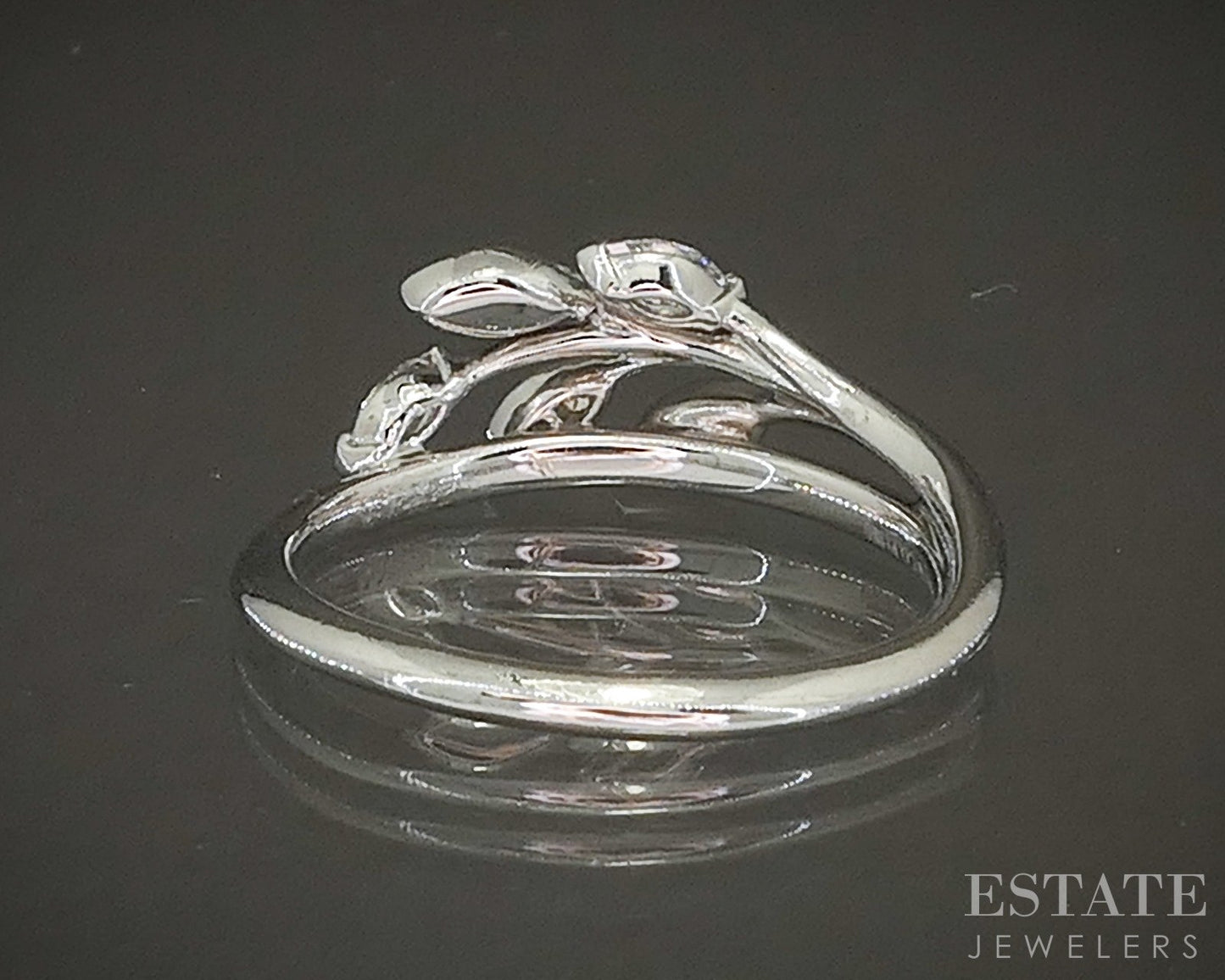 Platinum Tiffany & Co. Natural .24ctw Diamond Vine Ladies Band Ring 4.7g p19838
