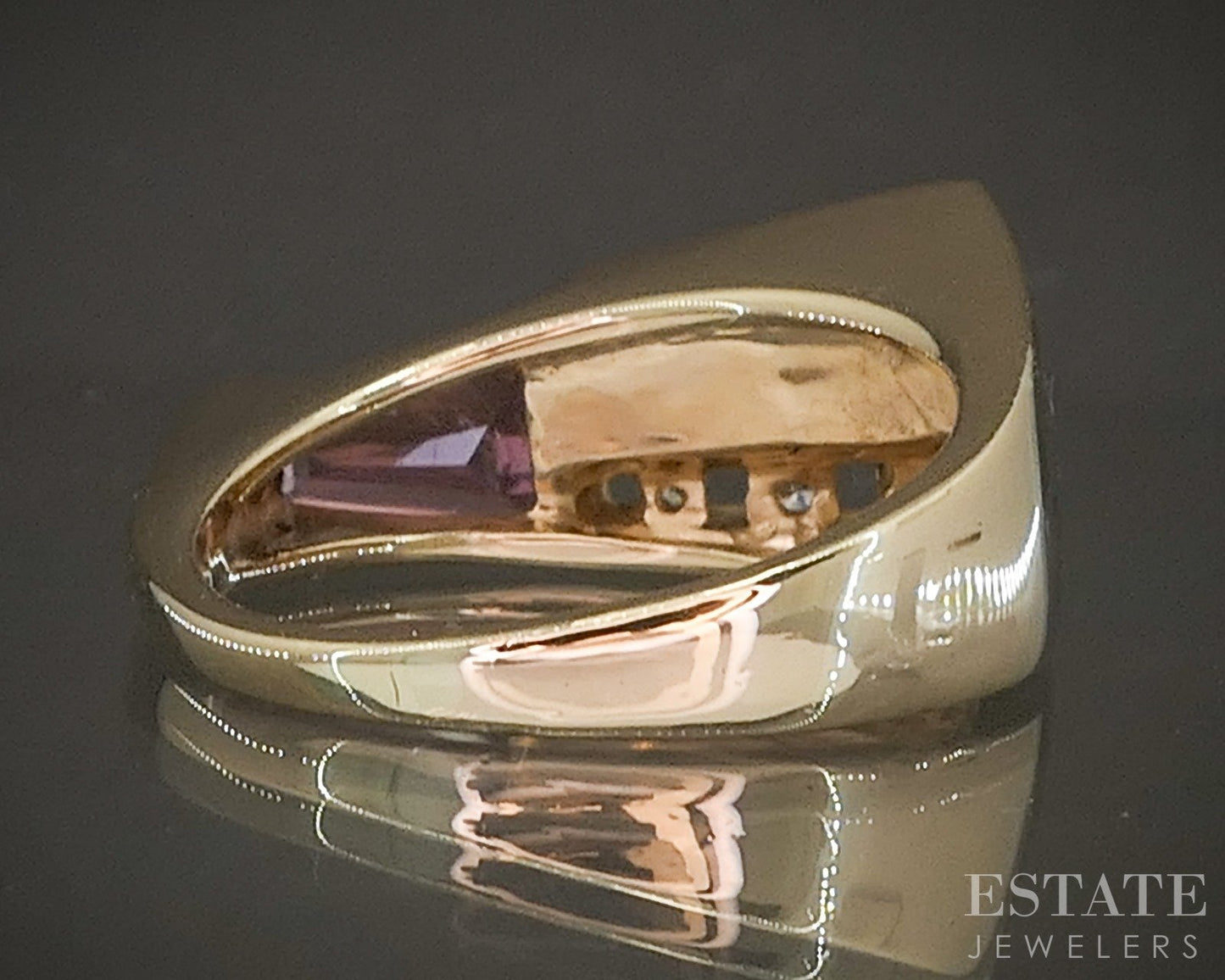 14k Yellow Gold Kabana Natural Pink Tourmaline Opal & Diamond Ring 6.1g p21499