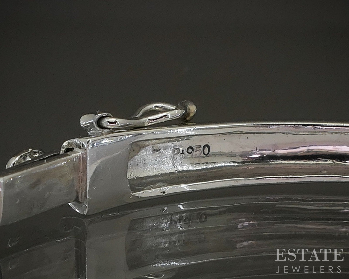 Platinum Princess Natural 1.96ctw Diamond Hinged Bangle Bracelet 28.7g p17550