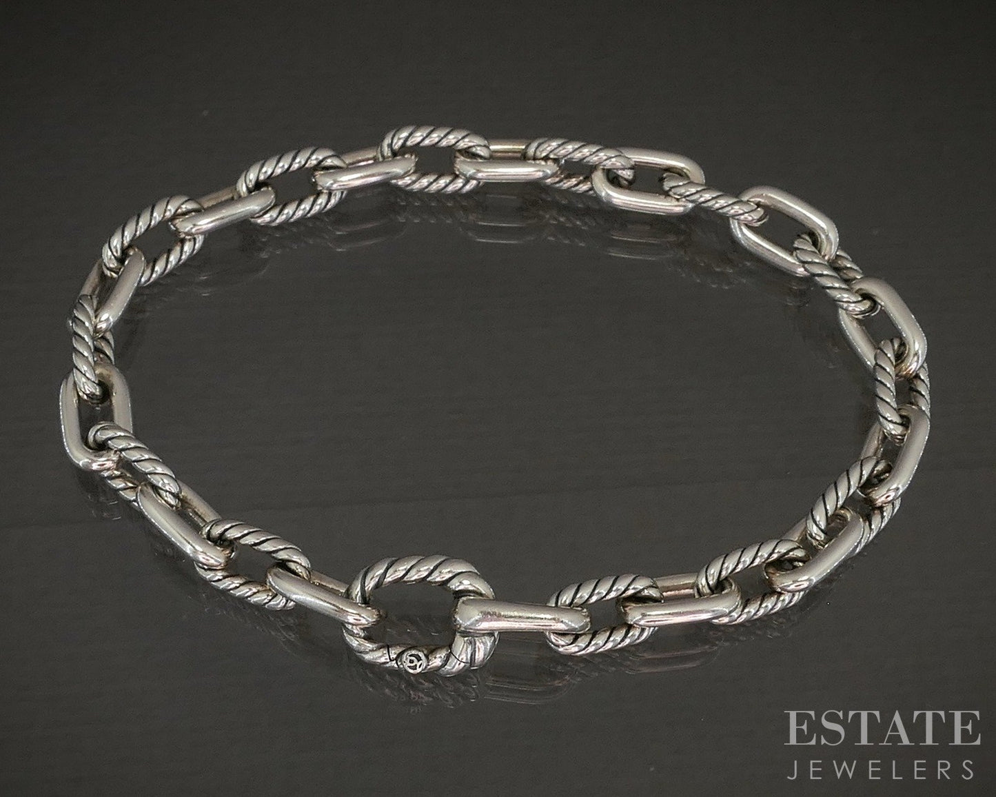 Sterling Silver David Yurman Oval & Cable Link ladies Bracelet 14g 7"L p18240