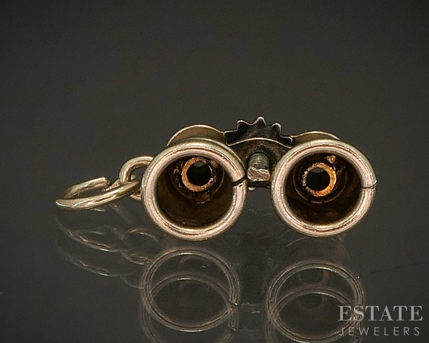Vintage 14k Yellow Gold Dimensional Binocular Charm 1.5g p20051