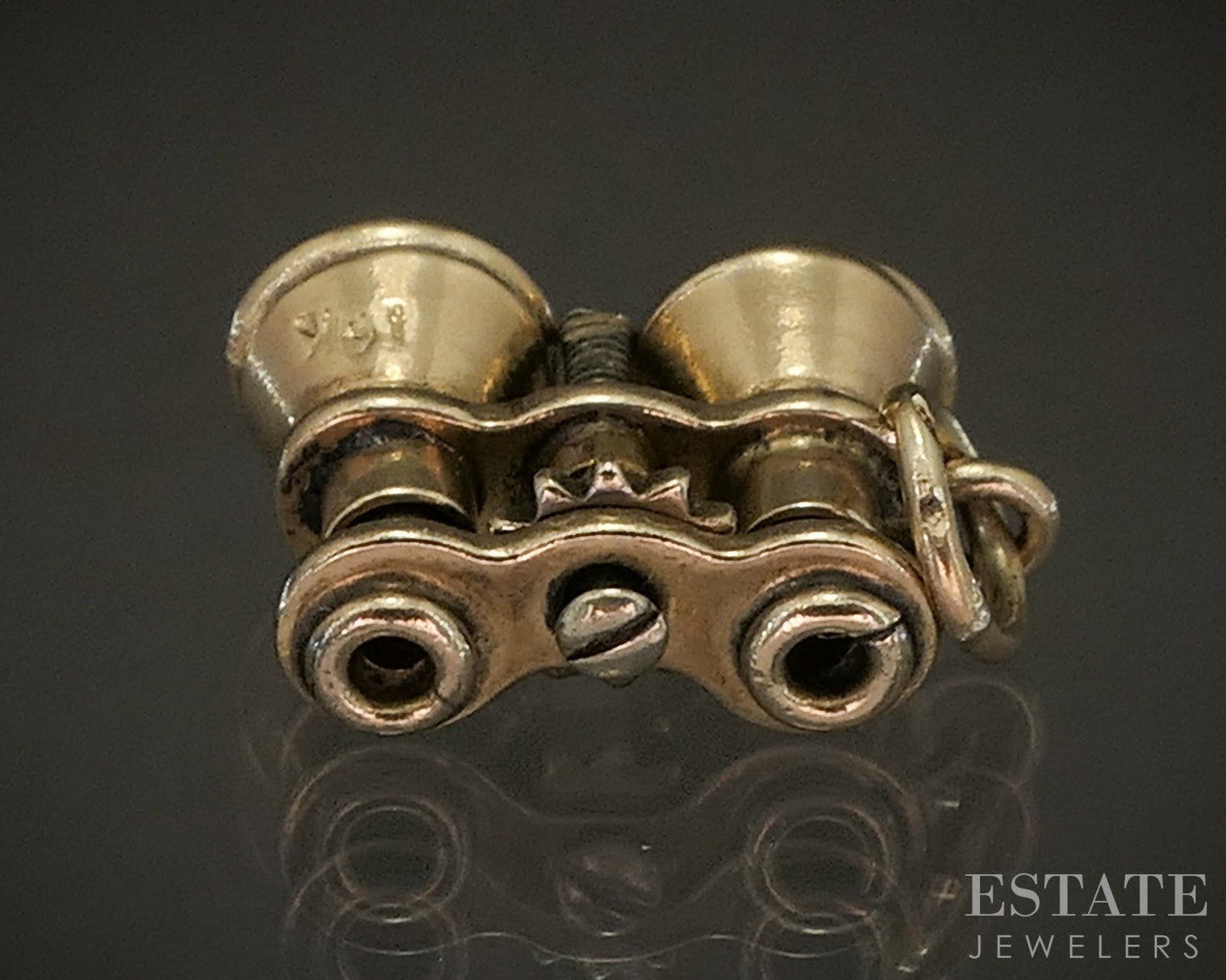 Vintage 14k Yellow Gold Dimensional Binocular Charm 1.5g p20051