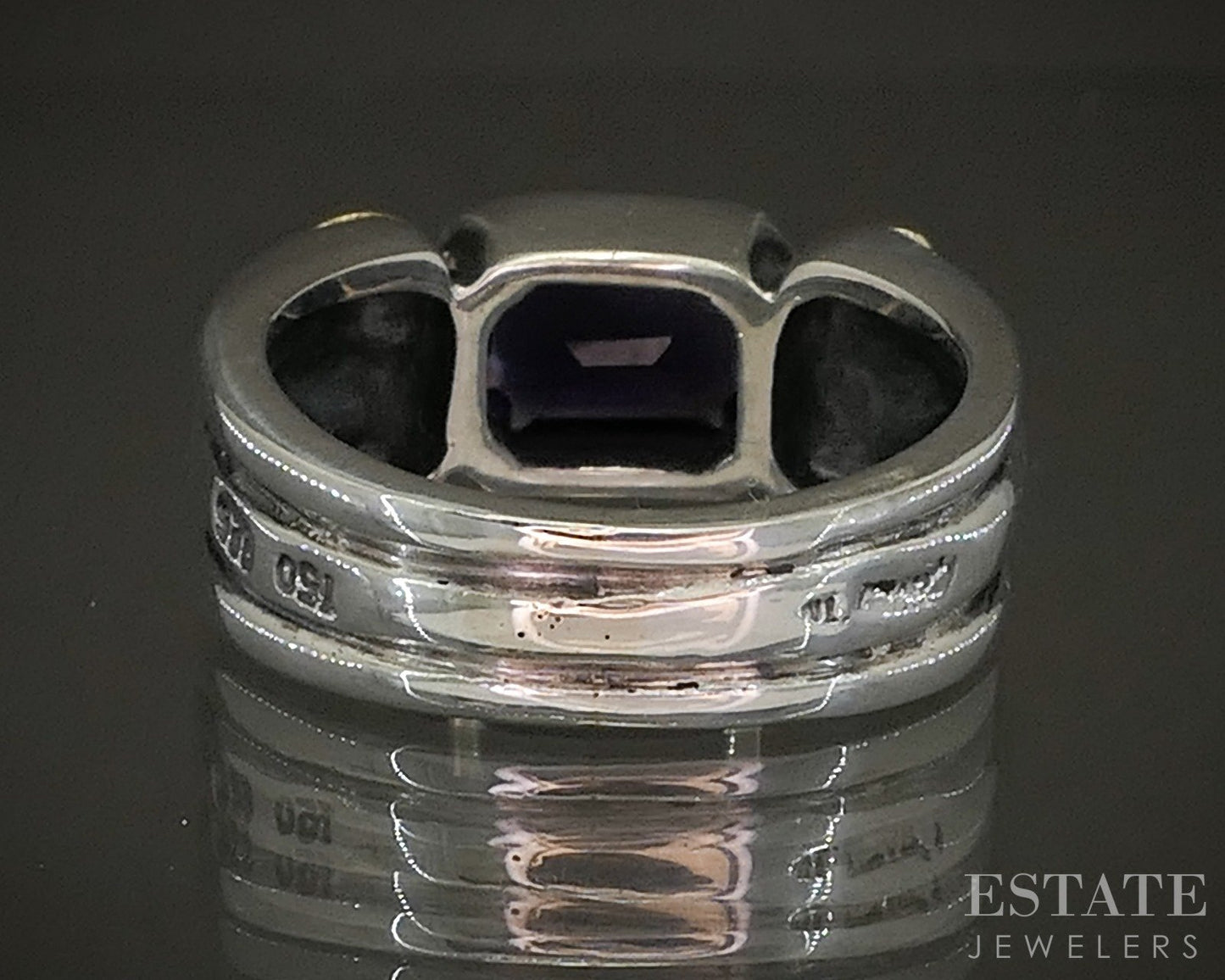 18k & Sterling Lagos Caviar Natural Amethyst Ladies Ring 7.6g p20817