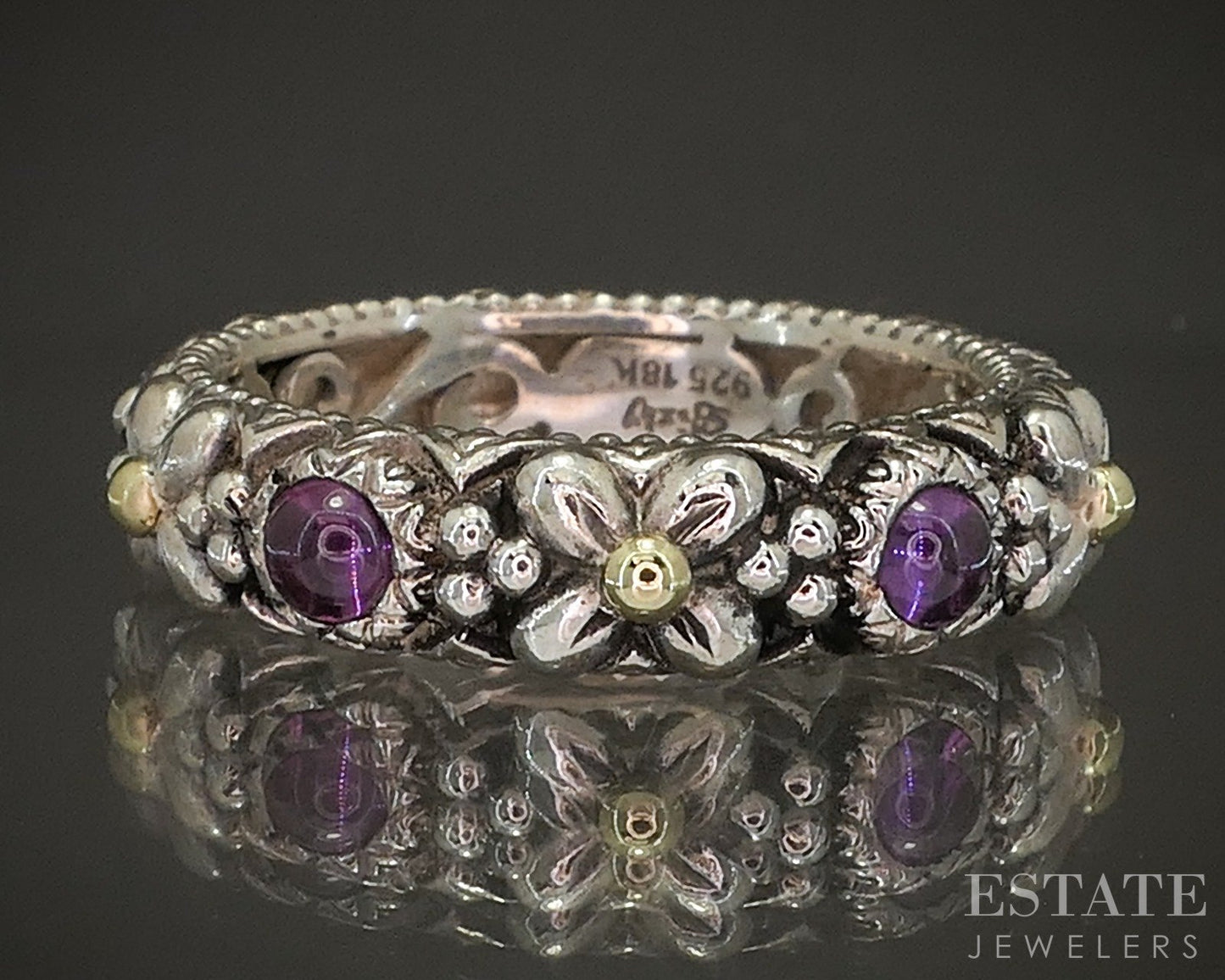 18k & Sterling Barbara Bixby Rhodolite Garnet Eternity Band Ring 6.2g p20483