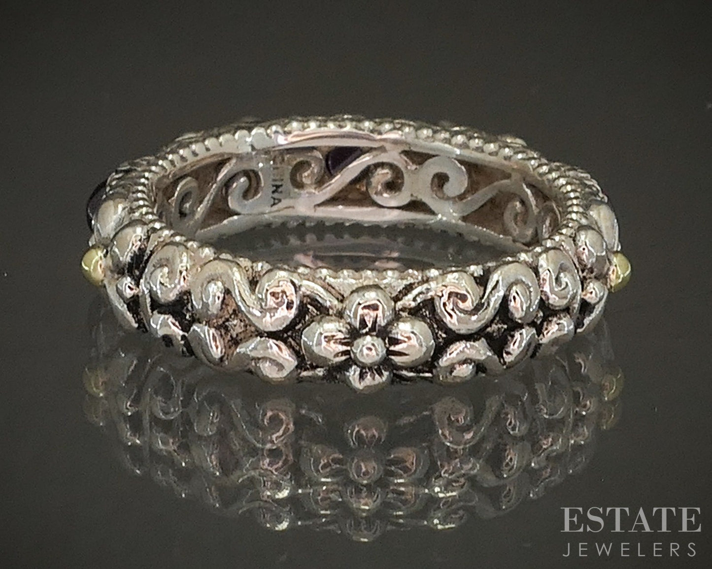 18k & Sterling Barbara Bixby Rhodolite Garnet Eternity Band Ring 6.2g p20483