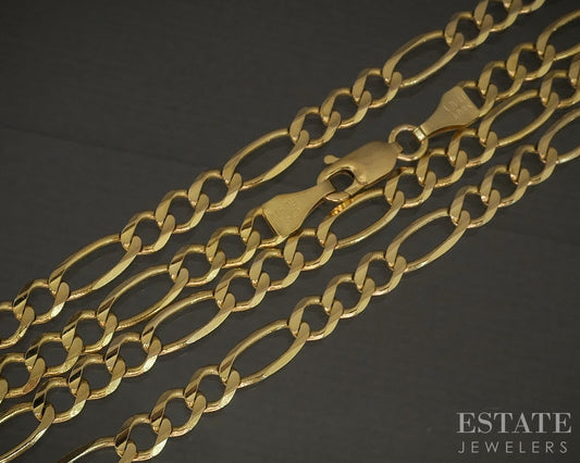 10k Yellow Gold 4.2mm Figaro Chain Mens Necklace 13.8g 26"L p22020b
