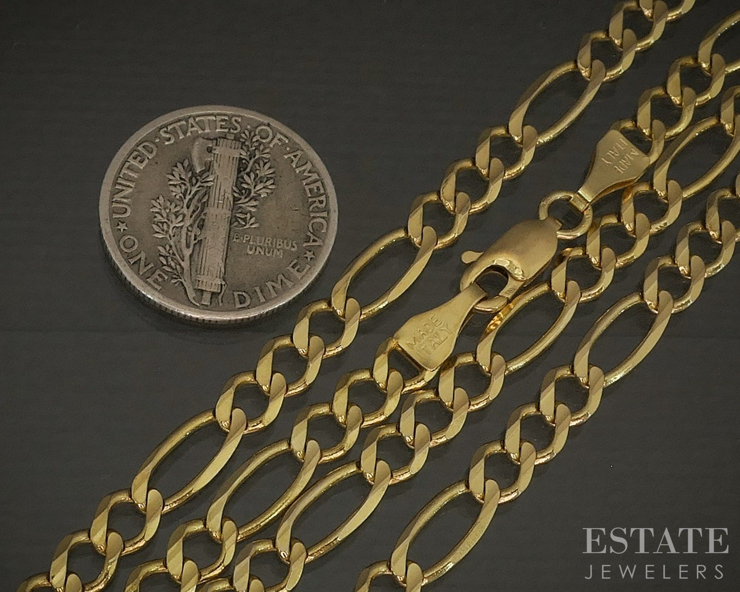 10k Yellow Gold 4.2mm Figaro Chain Mens Necklace 13.8g 26"L p22020b