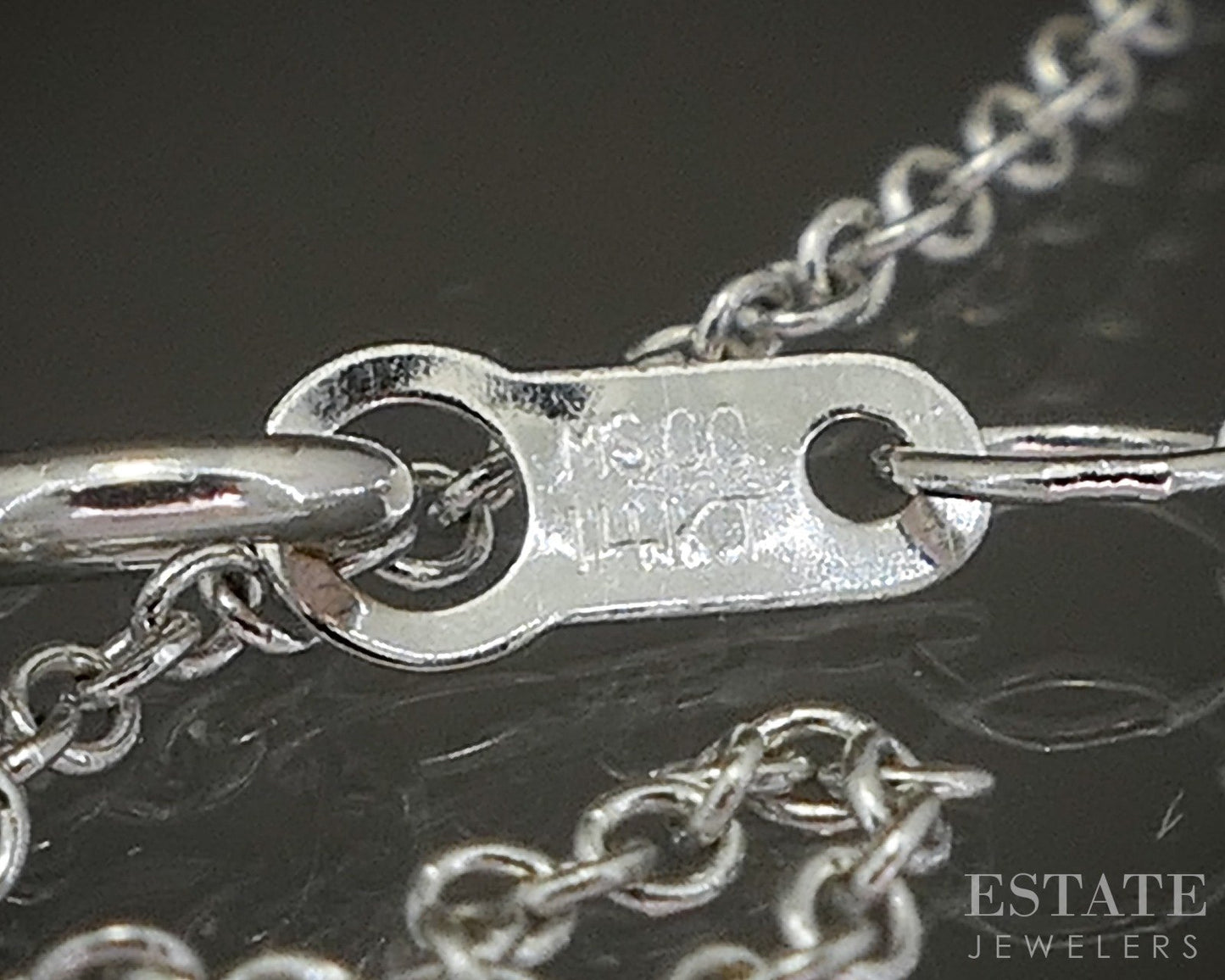14k White Gold Natural Diamond Aries Constellation Necklace 1.9g 18"L p19193b