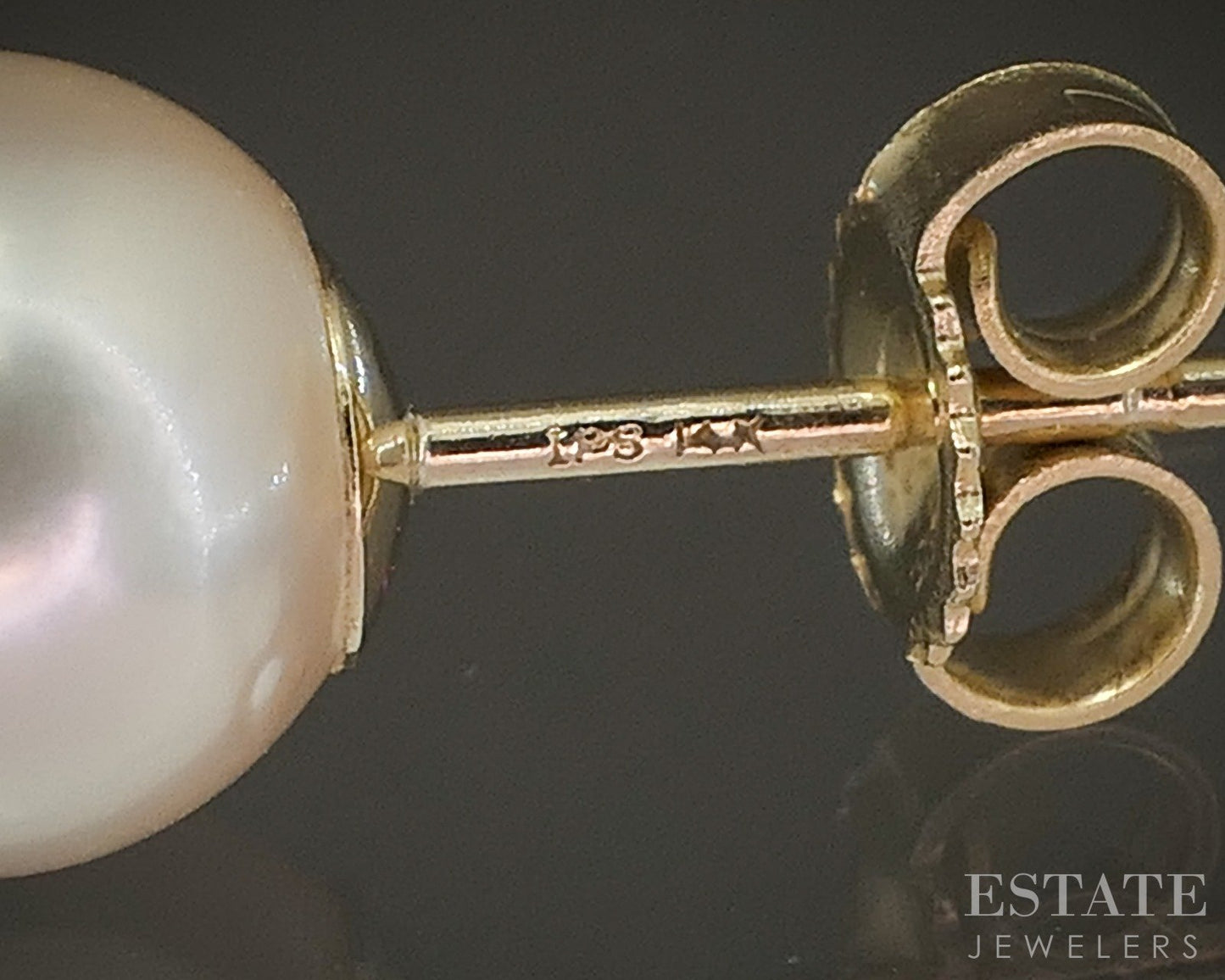 14k Yellow Gold 7.3mm Cultured Pearl Stud Earrings p22102b