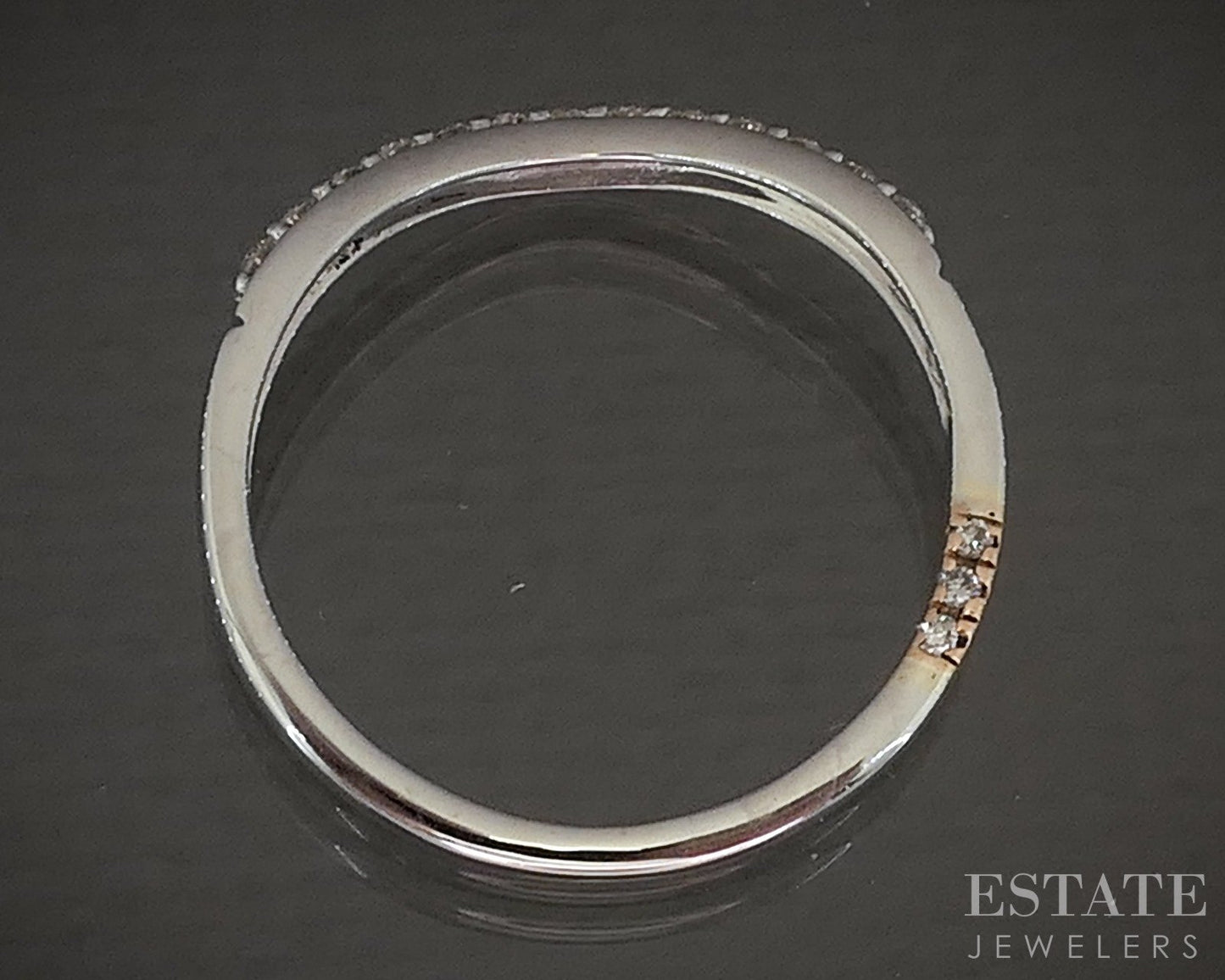 14k White Gold Natural .25ctw Diamond Ladies Contour Wedding Band 2g p20597b