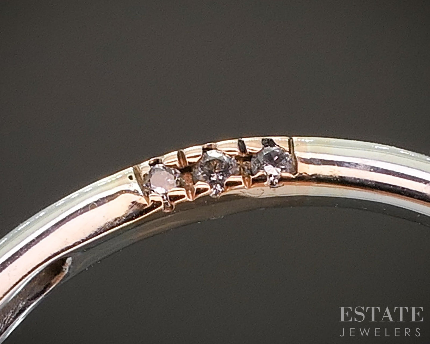 14k White Gold Natural .25ctw Diamond Ladies Contour Wedding Band 2g p20597b