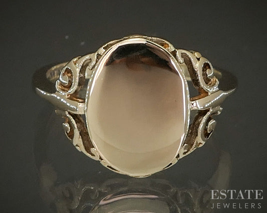 Vintage 10k Yellow Gold Blank Signet Ladies Band 3.3g p21222b
