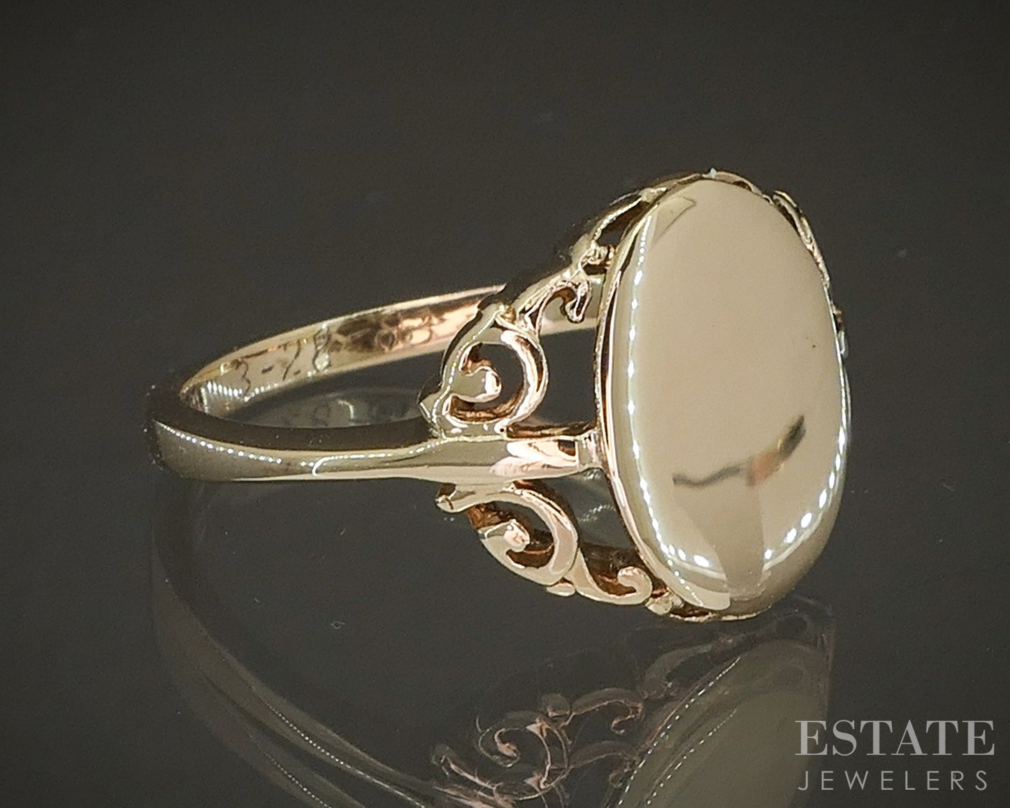 Vintage 10k Yellow Gold Blank Signet Ladies Band 3.3g p21222b