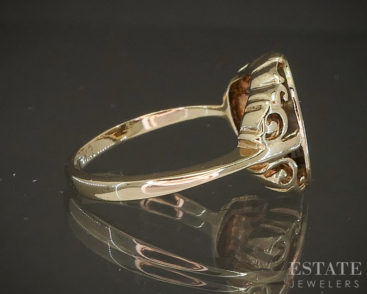 Vintage 10k Yellow Gold Blank Signet Ladies Band 3.3g p21222b