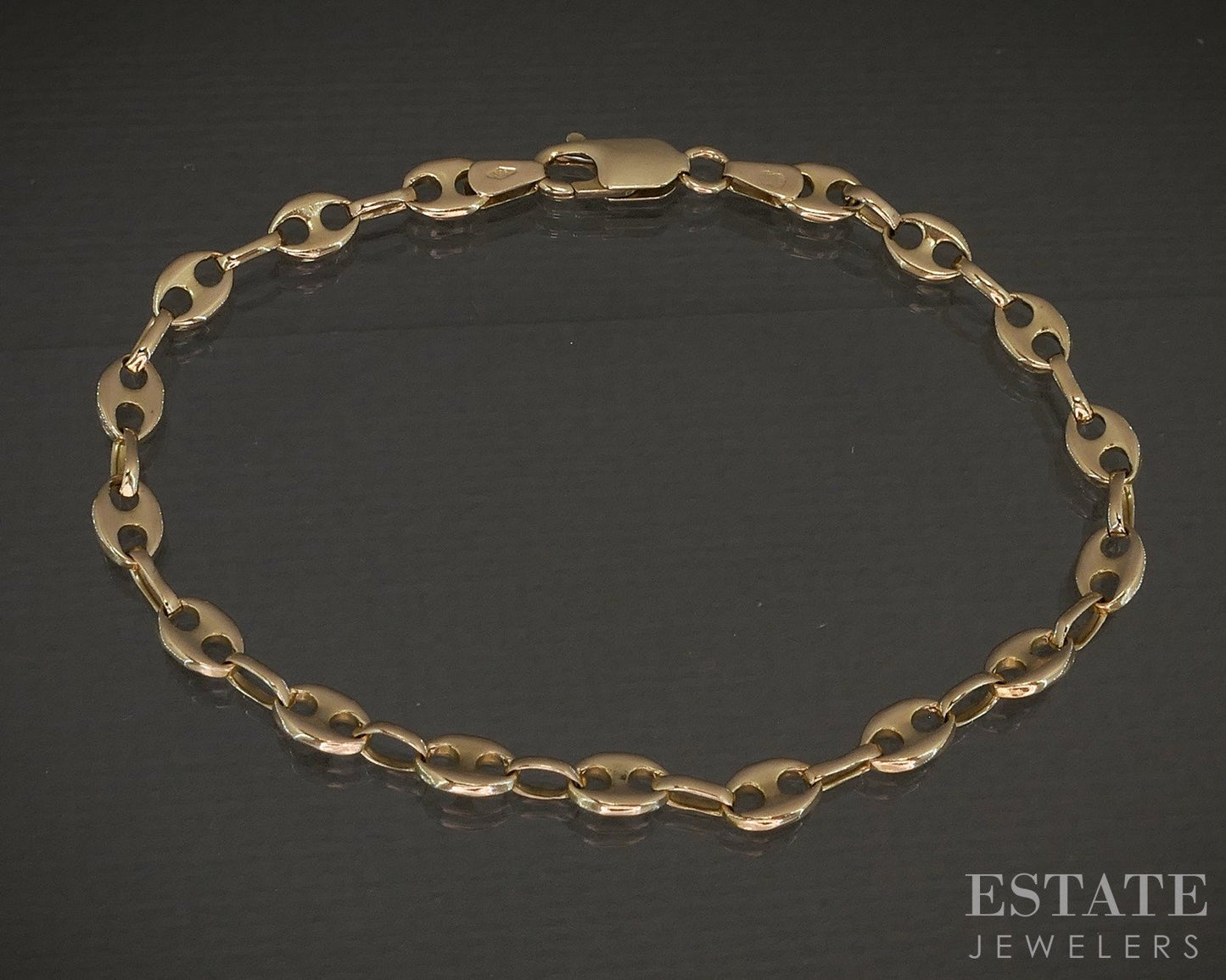 14k Yellow Gold Gucci Style Chain Link Bracelet 6.5g 7.25"L p21666b