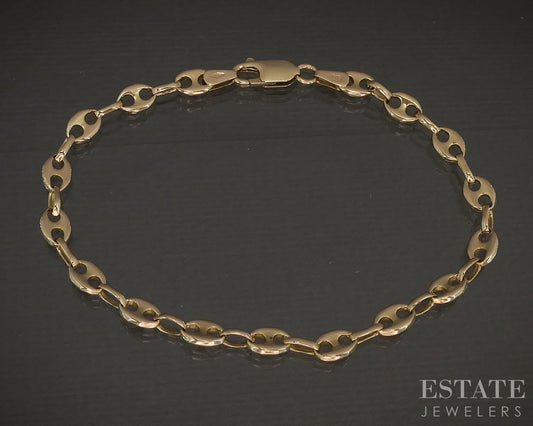 14k Yellow Gold Gucci Style Chain Link Bracelet 6.5g 7.25"L p21666b