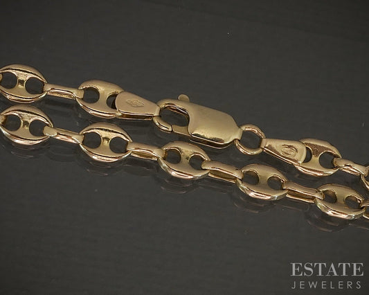 14k Yellow Gold Gucci Style Chain Link Bracelet 6.5g 7.25"L p21666b