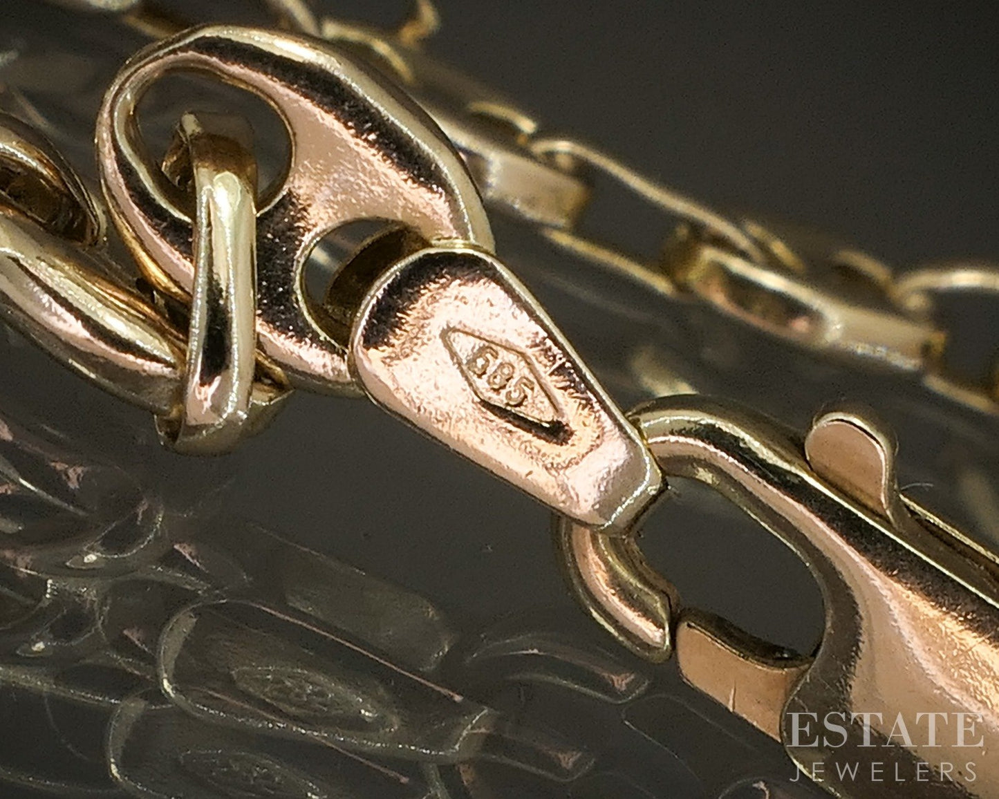 14k Yellow Gold Gucci Style Chain Link Bracelet 6.5g 7.25"L p21666b