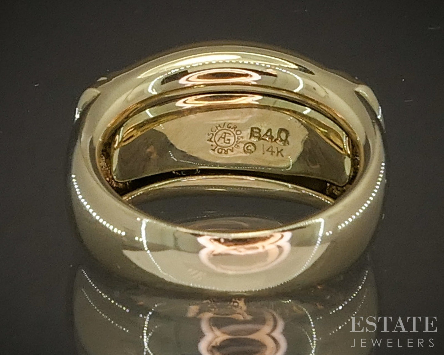 14k Yellow Gold Asch Grossbardt Natural Multi Gem & Diamond Band Ring 7g p19221