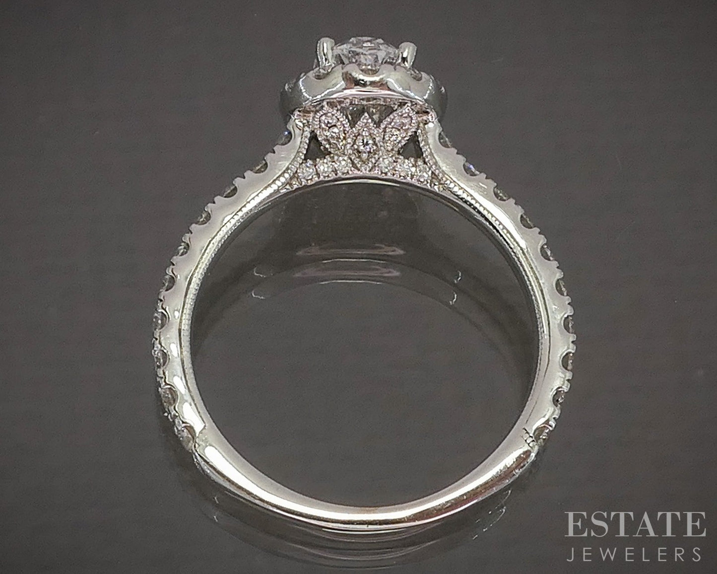 14k White Gold Natural 1.35ctw Diamond Neil Lane Halo Engagement Ring p19297